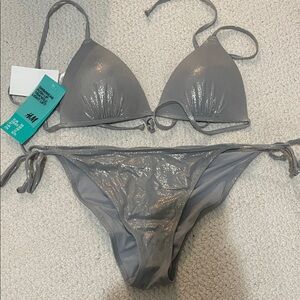 H&M Shimmering Silver Bikini